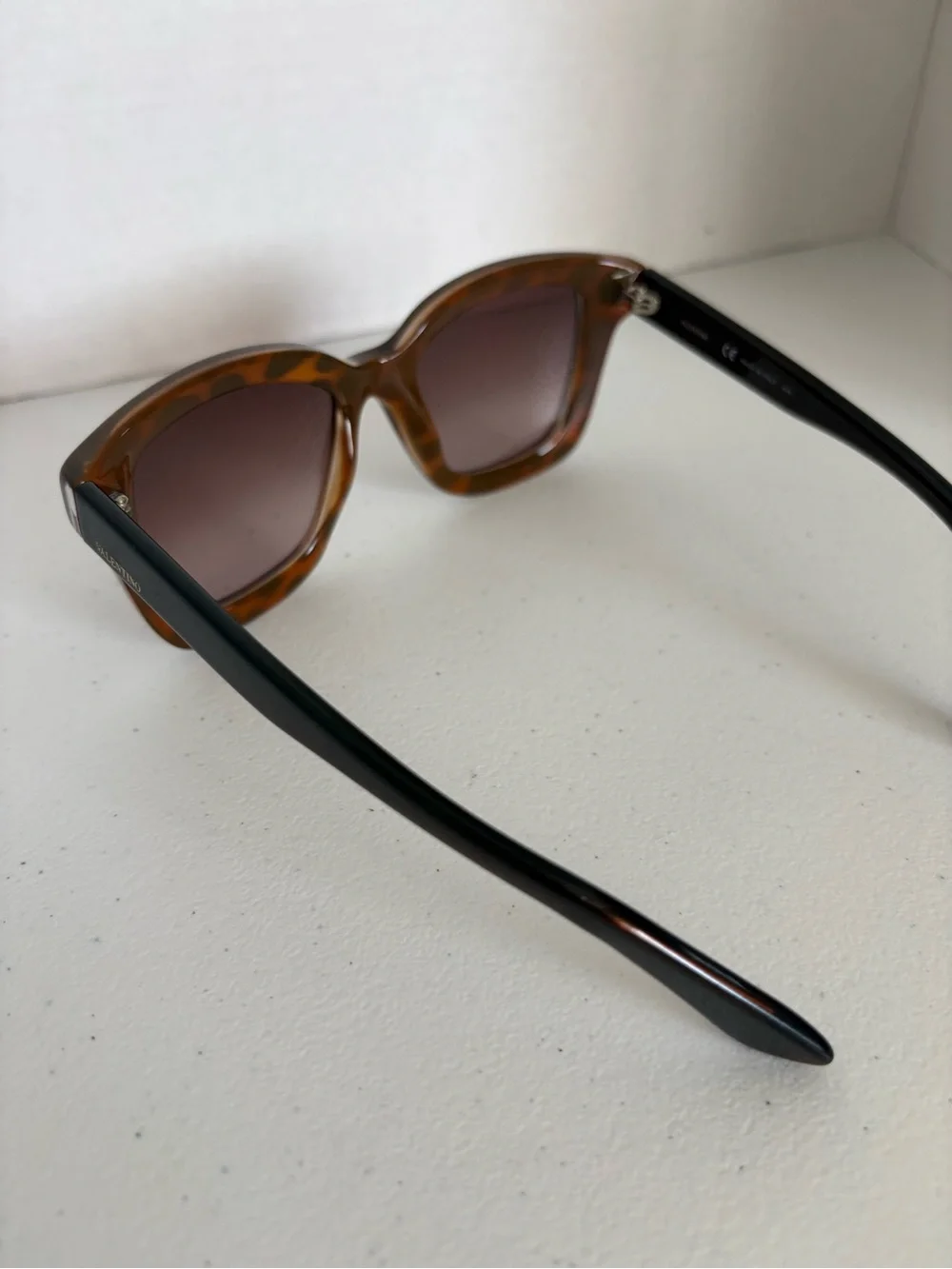 Valentino Tortoiseshell Acetate Sunglasses with Brown Lenses